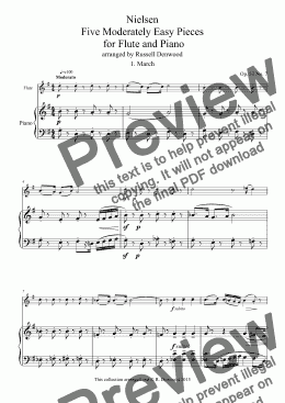 page one of Nielsen - Five Moderately Easy Pieces  for Flute & Piano