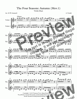 page one of The Four Seasons: Autumn (Mov.1):Violin & Viola Duet