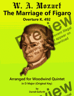 page one of Mozart: The Marriage of Figaro Overture in D Major