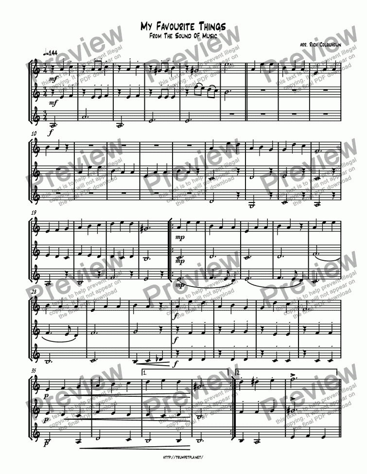 my favourite things sheet music pdf piano duet