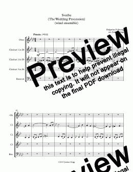 page one of Svatba (The Wedding Procession) (wind ensemble)