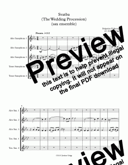 page one of Svatba (The Wedding Procession) (sax ensemble)