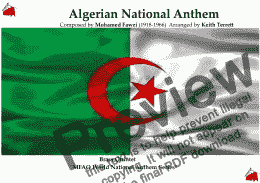 page one of Algerian National Anthem for Brass Quintet (World National Anthem Series)