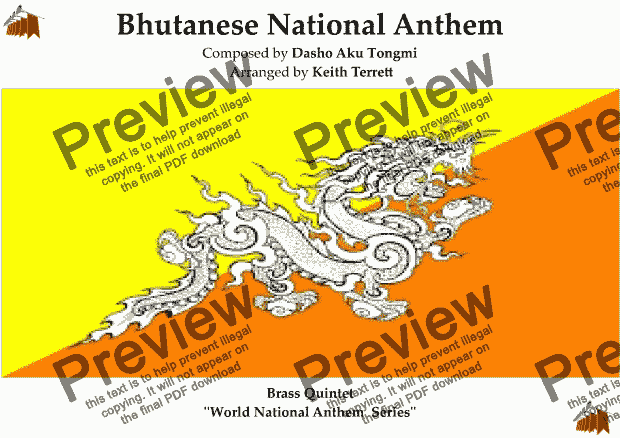 Bhutanese National Anthem for Brass Quintet - “The Thunder Dragon ...