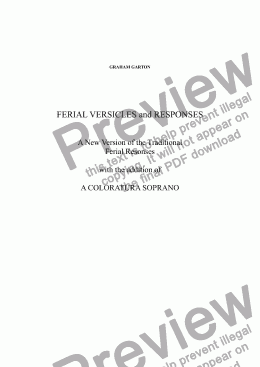 page one of FERIAL RESPONSES - A daring new version of traditional FERIAL RESPONSES with Added Part for COLORATURA SOPRANO