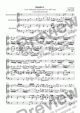 page one of Duetto I (Händel)