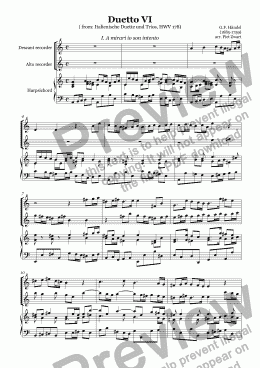 page one of Duetto VI (Händel)