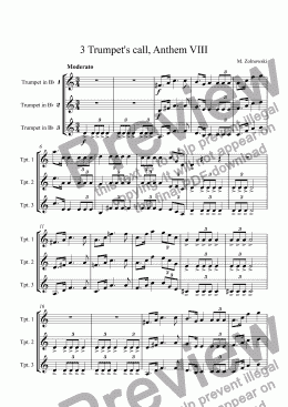 page one of 3 Trumpet's call, Anthem VIII