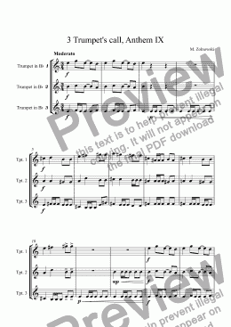 page one of 3 Trumpet's call, Anthem IX