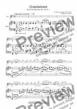 page one of Gratulationer for flute and piano