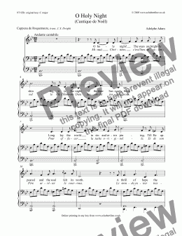 page one of O Holy Night  (Cantique de Noël) [Adam]