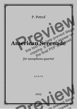 page one of AMERICAN SERENADE - saxophone quartet