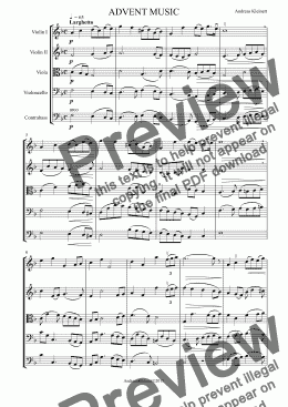 page one of ADVENT MUSIC