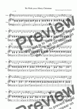 page one of We Wish You a Merry Christmas for Violin and Piano