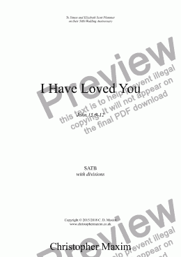 page one of I Have Loved You (motet)