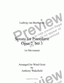 page one of Sonata for Pianoforte Opus 2 No 3