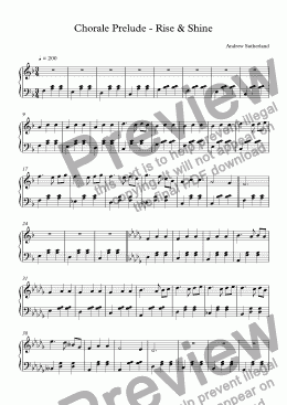 page one of Chorale Prelude - Rise & Shine