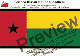 page one of Guinea-Bissau National Anthem (È Pàtria Amada - Our Beloved Fatherland) for Brass Quintet (World National Anthem Series)