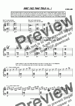 page one of Basic Jazz Piano Tools Vol 1.