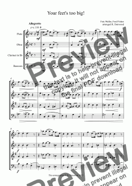 page one of Waller/Fisher - Your feet’s too big! Wind quartet Fl.Ob.Clt.Bsn.