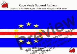 page one of Cape Verde National Anthem “Cântico da Liberdade”  - “Song of Freedom” for Brass Quintet (World National Anthem Series)