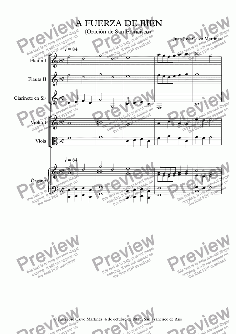 A Fuerza De Bien Oracion De San Francisco De Asis Sheet Music Pdf