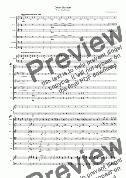 page one of Saint Saens Danse Macabre for String Orchestra