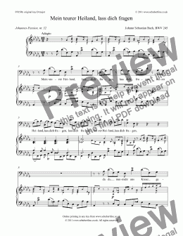 page one of Mein teurer Heiland, lass dich fragen [St.John Passion: bass]