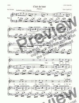 page one of Clair de lune (Menuet)