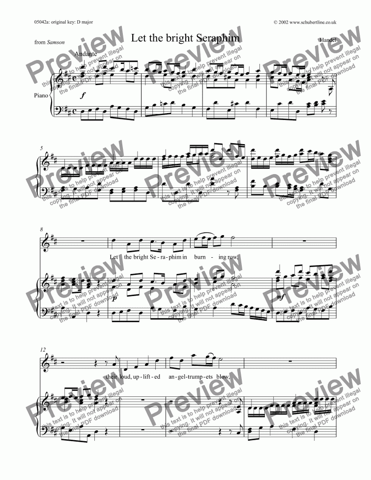 Let The Bright Seraphim Samson Sop Download Sheet Music Pdf File