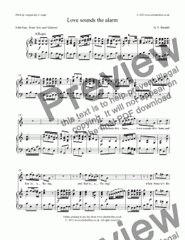 page one of Love sounds the alarm [Acis and Galatea: tenor]