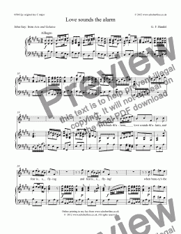 page one of Love sounds the alarm [Acis and Galatea: tenor]