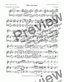 page one of Mio caro bene [Rodelinda: sop.]