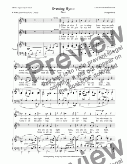 page one of Evening Hymn Duet - English text