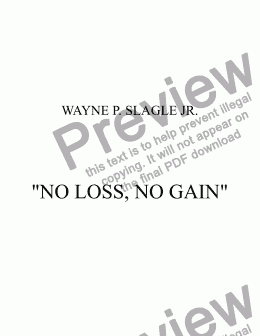 page one of "NO LOSS, NO GAIN"