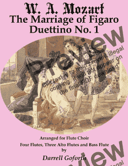 page one of The Marriage of Figaro for Flute Choir 2 Duettino No. 1