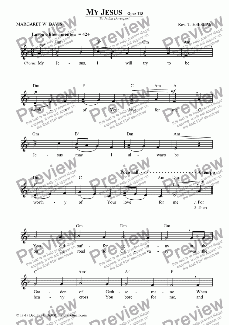 My Jesus - Download Sheet Music PDF file