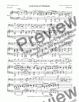 page one of Lord God of Abraham [Elijah: bass]