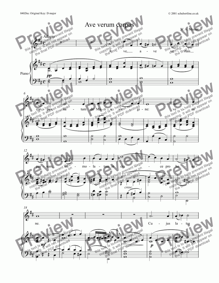 Ave verum corpus - Download Sheet Music PDF file