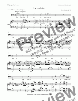 page one of La vendetta [Figaro: bass]