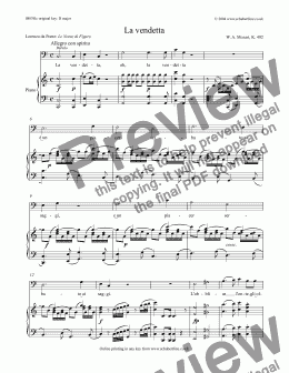 page one of La vendetta [Figaro: bass]