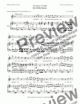 page one of Der Hölle Rache - Queen of Night 2nd aria [Die Zauberflöte: sop.]