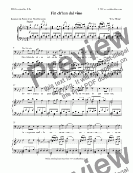 page one of Fin ch’han dal vino  [Don Giovanni: bar.]