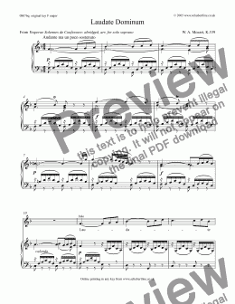 page one of Laudate Dominum - solo version