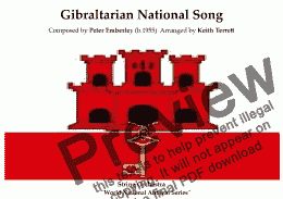 page one of Gibraltar National Song for Brass Quintet (World National Anthem Series)