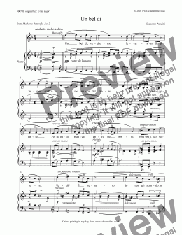 page one of Un bel dì [Madama Butterfly: sop.]