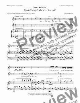 page one of Mario! Mario! Mario!... Son qui! - Scena and duet [Tosca: sop., tenor]