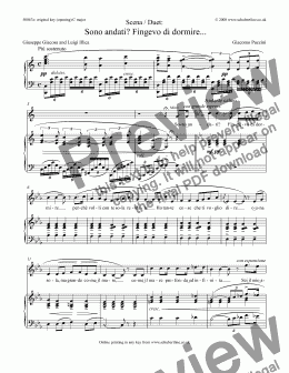 page one of Sono andati? Fingevo di dormire...Scena / Duet [La Bohème: sop., tenor]  