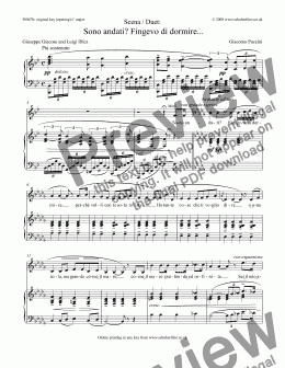 page one of Sono andati? Fingevo di dormire...Scena / Duet [La Bohème: sop., tenor]  