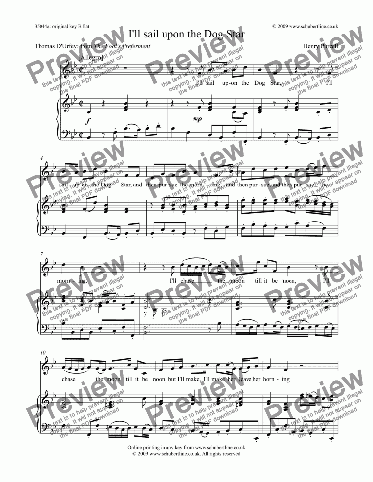 I’ll sail upon the Dog Star - Download Sheet Music PDF file